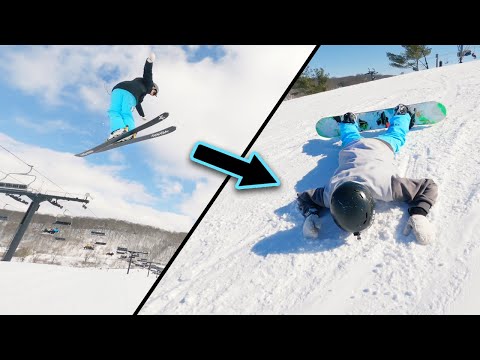 When Park SKIERS Try SNOWBOARDING!!